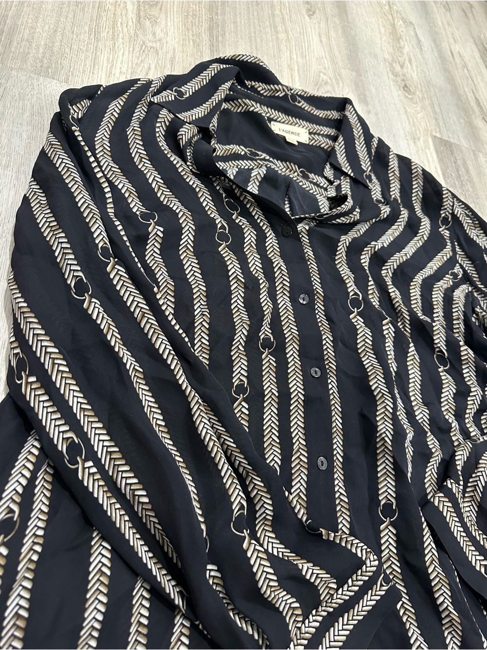 Black Striped Button-Down Shirt - Picture 3 of 4